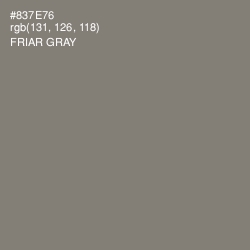#837E76 - Friar Gray Color Image